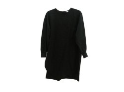 画像1: koton　ブロードロングスリットシャツ　黒