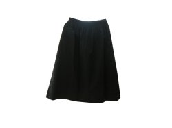 画像1: atelier naruse　コットンパッチポケットスカート　ブラック