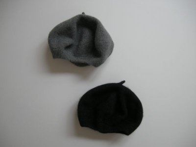 画像1: HAU knit beret "park"  チャコールグレー
