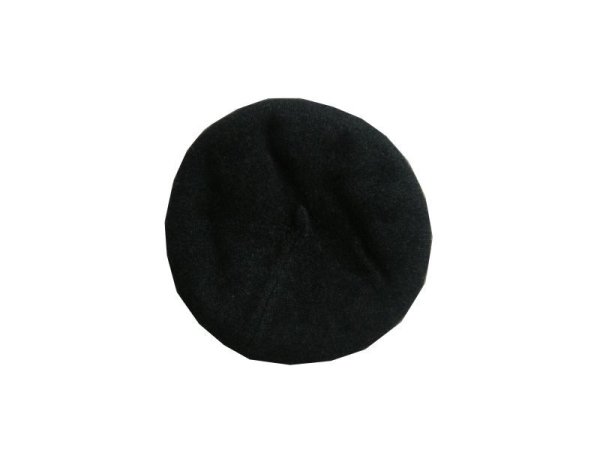 画像1: HAU knit beret "park"  チャコールグレー (1)
