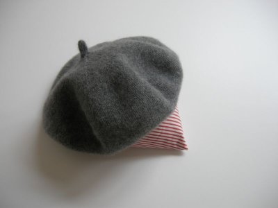 画像1: HAU knit beret "park"  ミディアムグレー