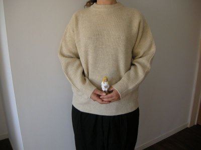 画像1: 20%オフ　　HAU knit tops”lamb's wool” ベージュ
