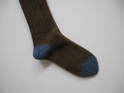 画像1: HAU socks "rug" ブラウン
