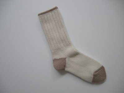 画像1: HAU socks "rug" アイボリー