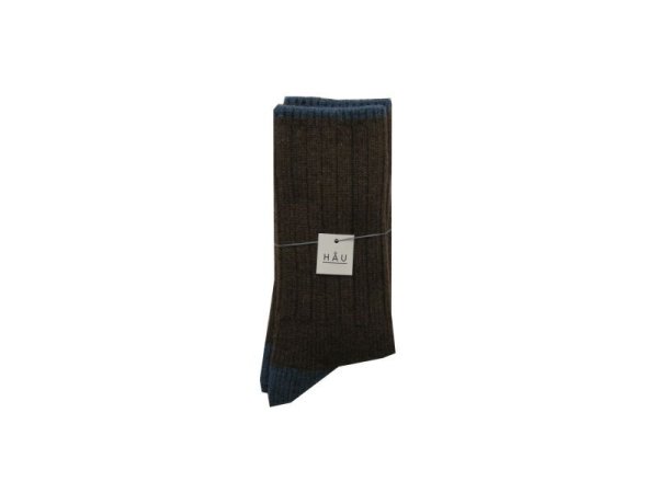 画像1: HAU socks "rug" ブラウン (1)