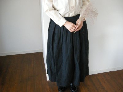 画像1: HAU　skirt "idylic" チャコールグレー