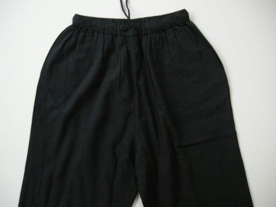 画像1: HAU　easy pants "khadi cotton" / ブラック