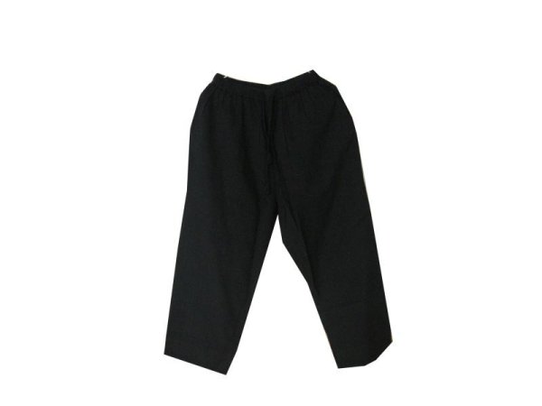 画像1: HAU　easy pants "khadi cotton" / ブラック (1)