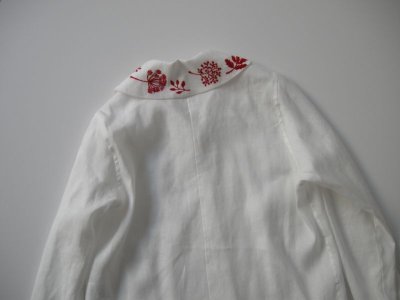 画像3: 20%オフ　　atelier naruse　リネン刺繍ショールカラーブラウス　/ ホワイト
